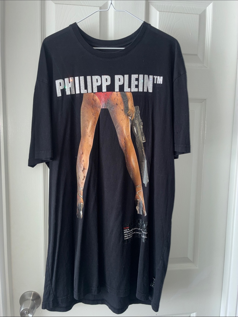 Philipp Plein Authentic Graphic Tee with Legs Front Print